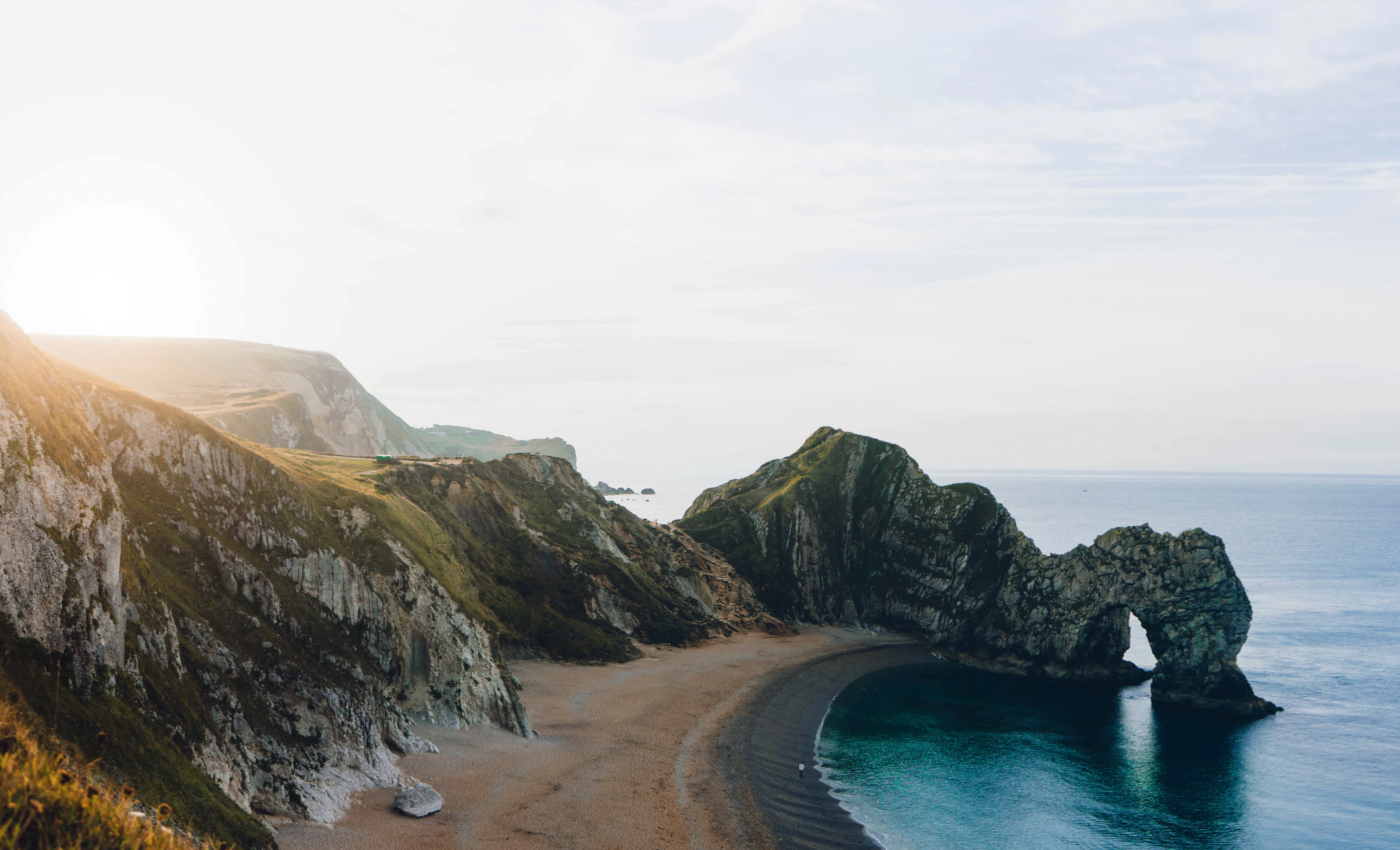 view on the mountains and the ocean